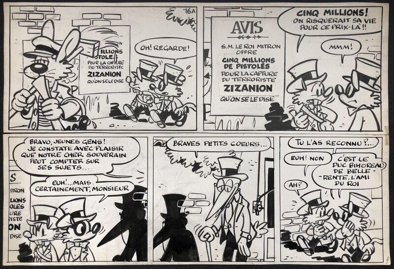 Raymond Macherot, Chlorophylle - Zizanion le Terrible - Planche originale N° 16A. - Comic Strip