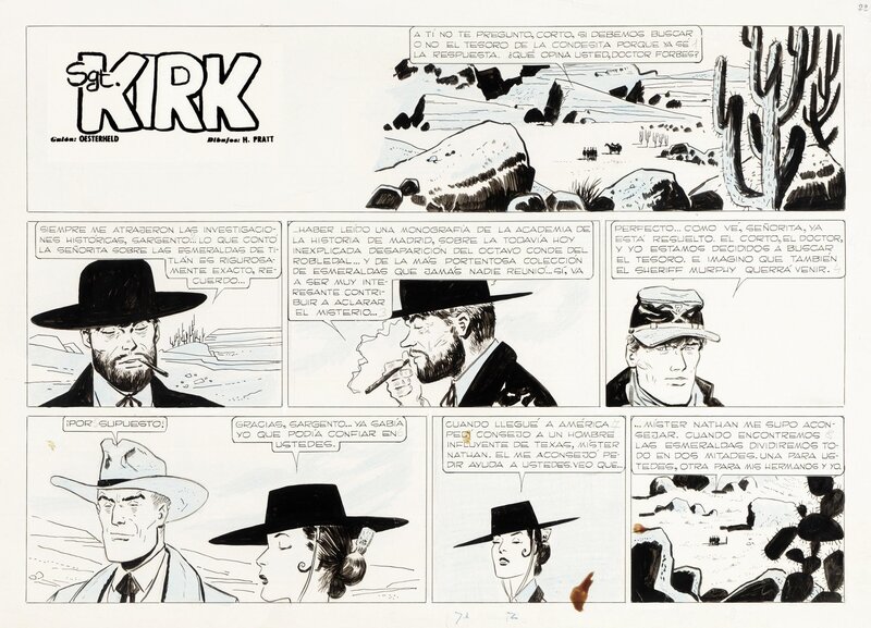 Sgt KIRK 1958 par Hugo Pratt, hector german Osterheld - Planche originale