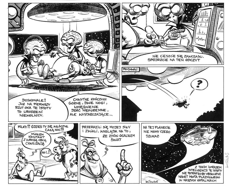 Slawomir Kiełbus, Milkymen et extraterrestres - Comic Strip