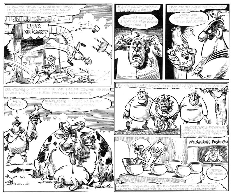Slawomir Kiełbus, Milkymen rencontre Mućka - Comic Strip