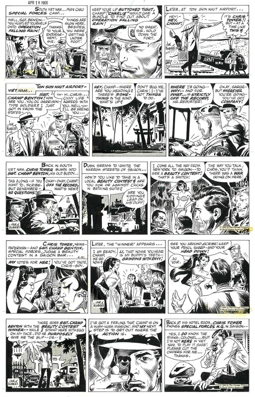 Joe Kubert, Tales of the Green Berets . Strips du 18/04/1966 au 22/04/1966 - Comic Strip
