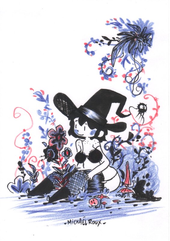 Mickaël Roux - Emy Witch (Bleu) - Original Illustration