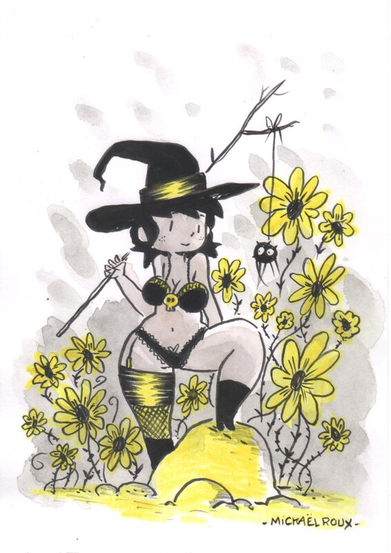 Mickaël Roux - Emy Witch (Jaune) - Original Illustration