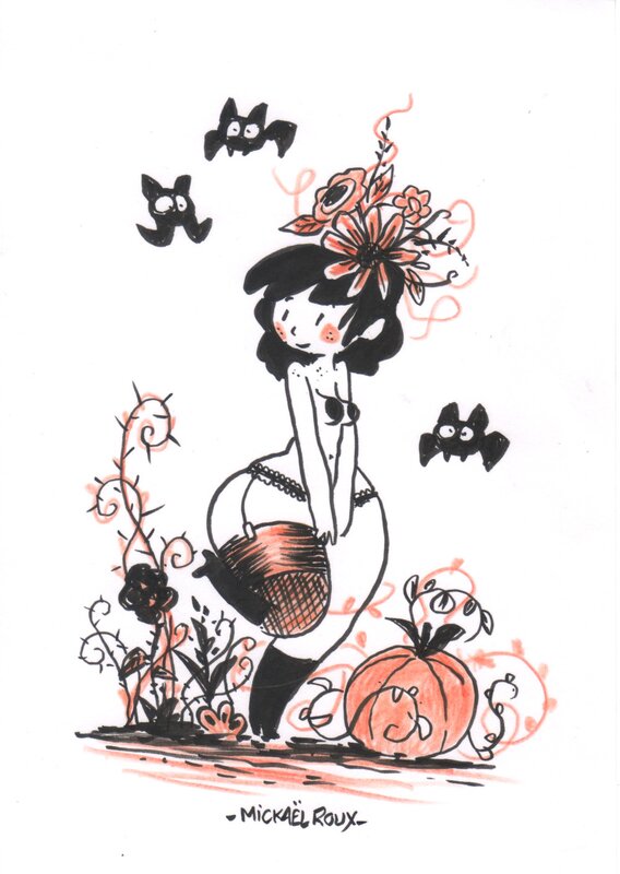 Mickaël Roux - Emy Witch (Orange) - Illustration originale