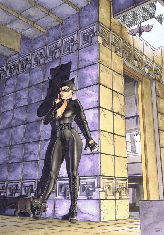 Lounis Chabane, Chut : Catwoman est dans la maison - Illustration originale