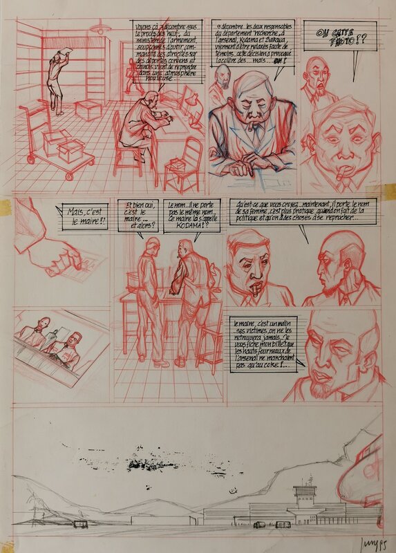 Jung, Yasuda - planche crayonnée - Comic Strip