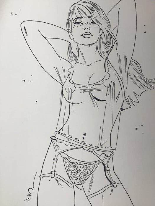 Jim, Marie en dessous sexy - Original Illustration