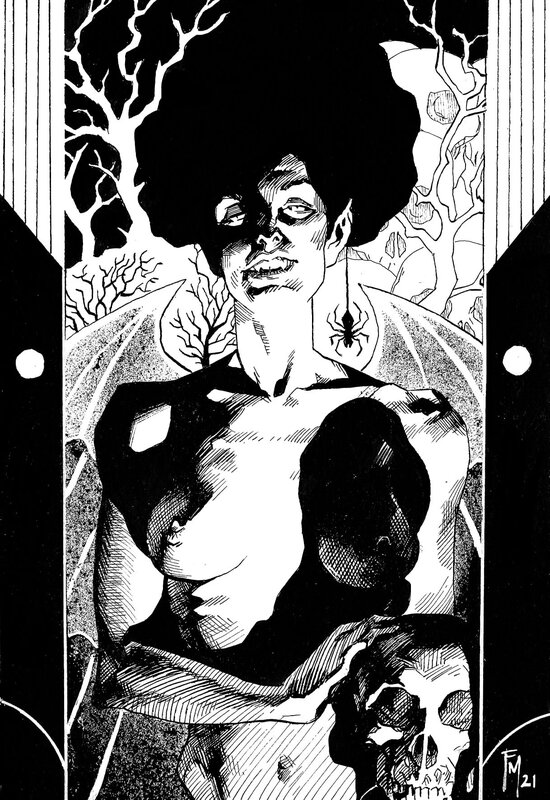 Federico Mele, Judith Queen of Darkness (after Klimt) - Illustration originale