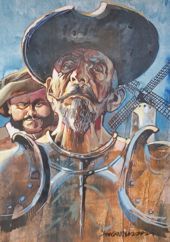Timo Wuerz, Don Quixote and Sancho Panza - Illustration originale