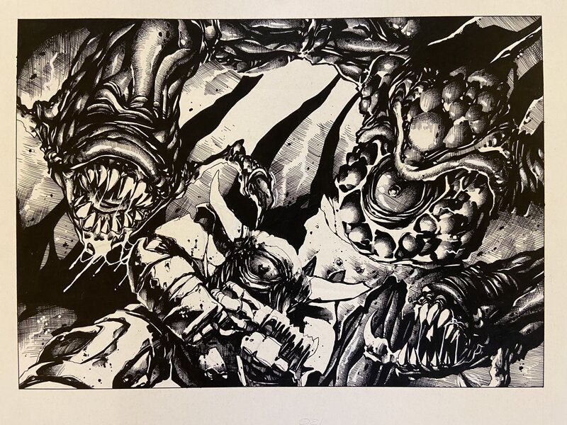 Original Nurgle Realm of Chaos illustration by Gary Harrod - Illustration originale