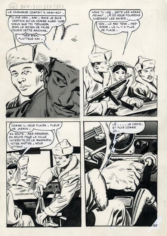Flash Espionnage #52: Nick Carter - La poupée chinoise, pg 105 by Vicente Alcazar - Planche originale