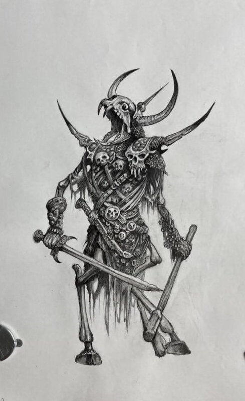 Tony Ackland, Skeleton Champion from Realm of Chaos. Slaves of Darkness - Illustration originale