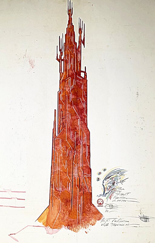 Philippe Druillet, Cathédrale Angoulême - Original Illustration