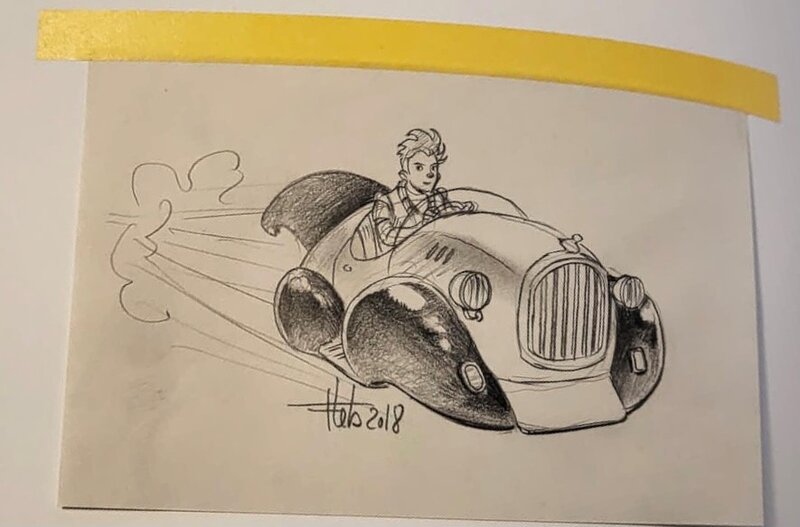 Dédicace de Lebeault pour Spirou - Fondation Z - Sketch