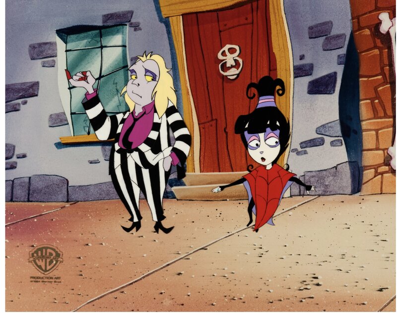 Warner Bros., Tim Burton, Beetlejuice & Lydia Deetz - Production Cel Setup - Original art