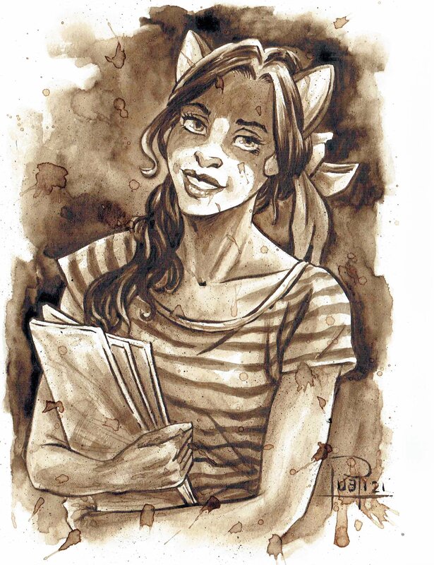 Juapi, Blacksad (Donna, d'apres Guarnido) - Original Illustration