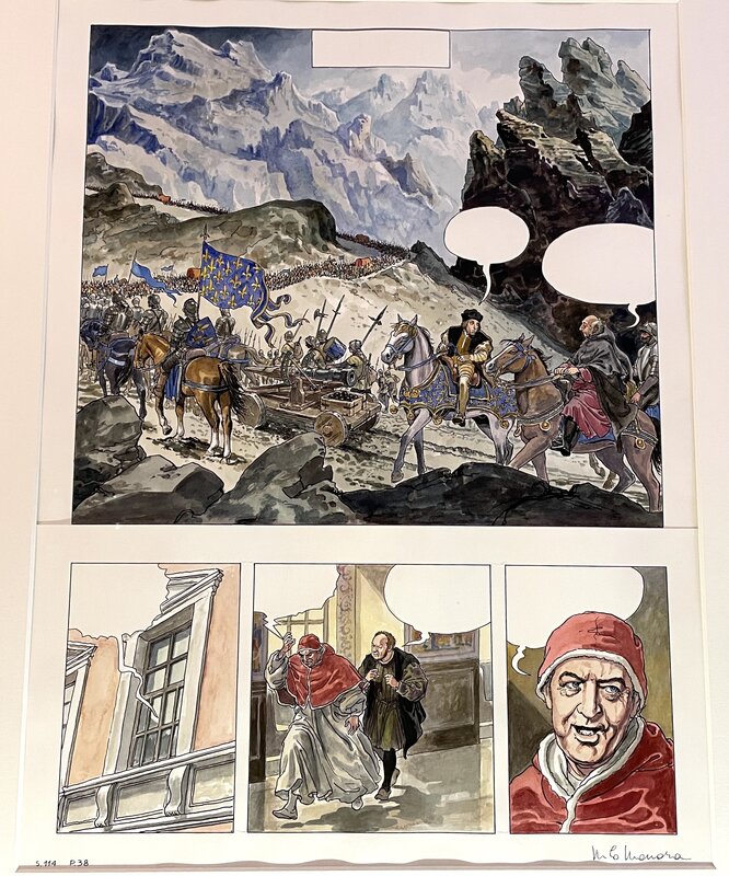 En vente - Milo Manara, Planche Originale BORGIA T3 P38 - Planche originale