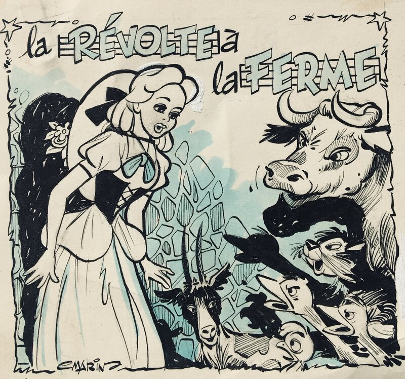 Claude Marin, Marijac, La révolte à la ferme - Illustration originale