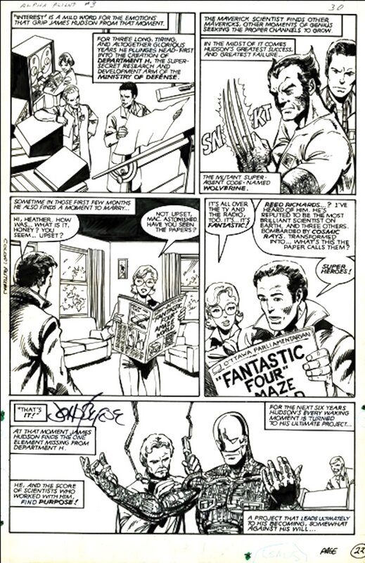 John Byrne, Alpha Flight - Wolverine & Vindicator - Comic Strip