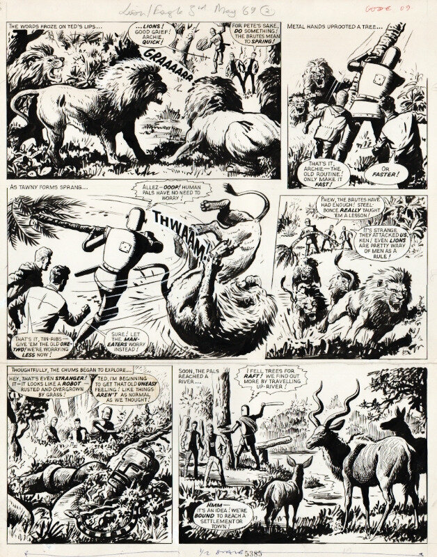 Ted KEARON : Planche de Robot Archie and the island of 1000 secrets 1969 - Comic Strip