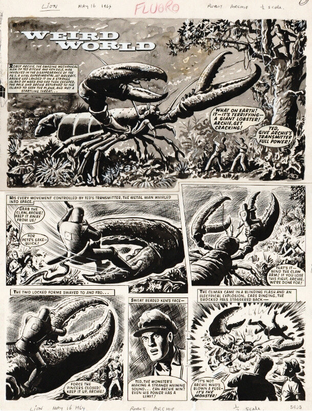 Ted KEARON : Planche de Robot Archie Weird World of X 1964 - Comic Strip