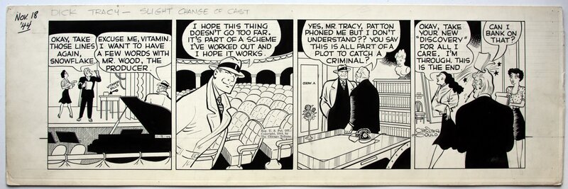 Chester Gould, Dick Tracy daily 11/18/1944 - Planche originale