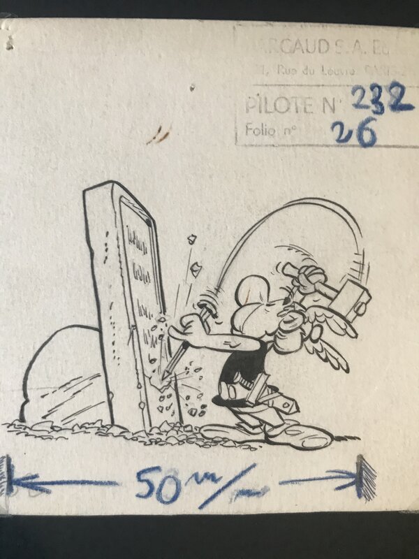 Asterix écrit par Albert Uderzo - Illustration originale