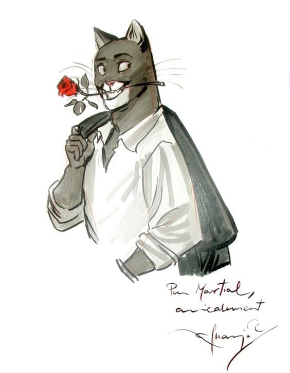 Blacksad à la rose by Juanjo Guarnido - Sketch