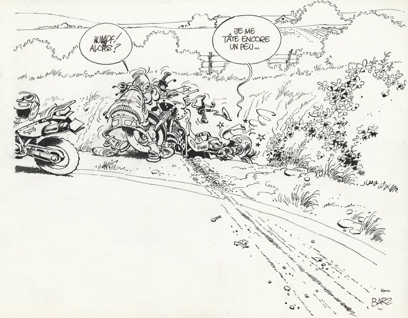 Bar2, L’Encyclopédie Imbécile de la Moto - Le Trail (Joe Bar Team) - Illustration originale
