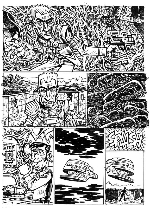 Red versus Aliens par Andrzej Janicki - Planche originale