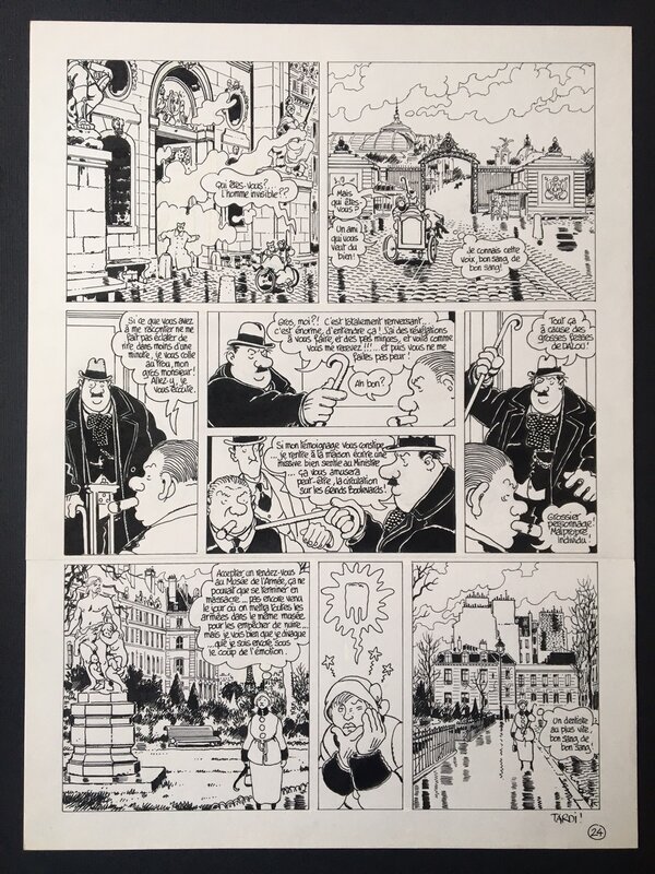 Jacques Tardi, Adèle Blanc-Sec - Le Mystère des Profondeurs planche 24 - Planche originale