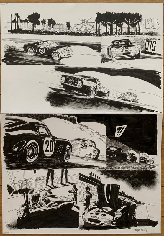 Christian Papazoglakis, 24 heures du Mans - 1961 - 1963 - Planche originale