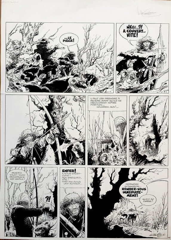 William Vance, 1988 - Ramiro #9: Qui es-tu Wisigoth? - Pg.43 - Planche originale