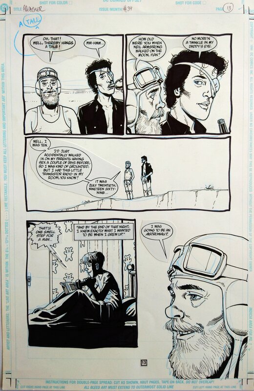 Preacher # 39 p.13 par Steve Dillon - Planche originale