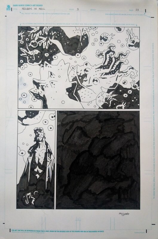 Mike Mignola, Hellboy in hell #3 p. 23 - Planche originale