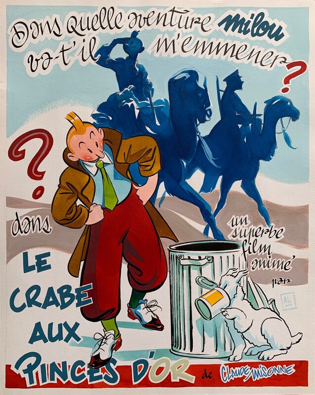 Al Severin, Hergé, Hommage à Tintin d’Hergé - Illustration originale