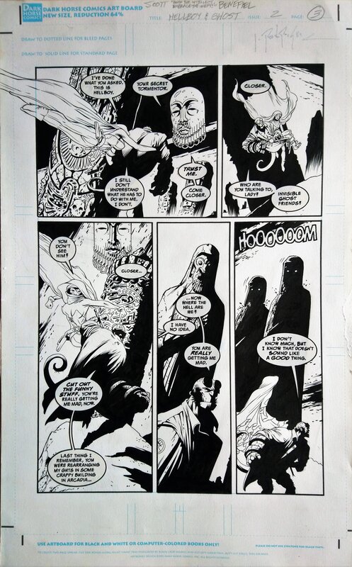 Scott Benefiel, Jason Rodriguez, Hellboy & Ghost #2 (1996) p. 3 - Planche originale