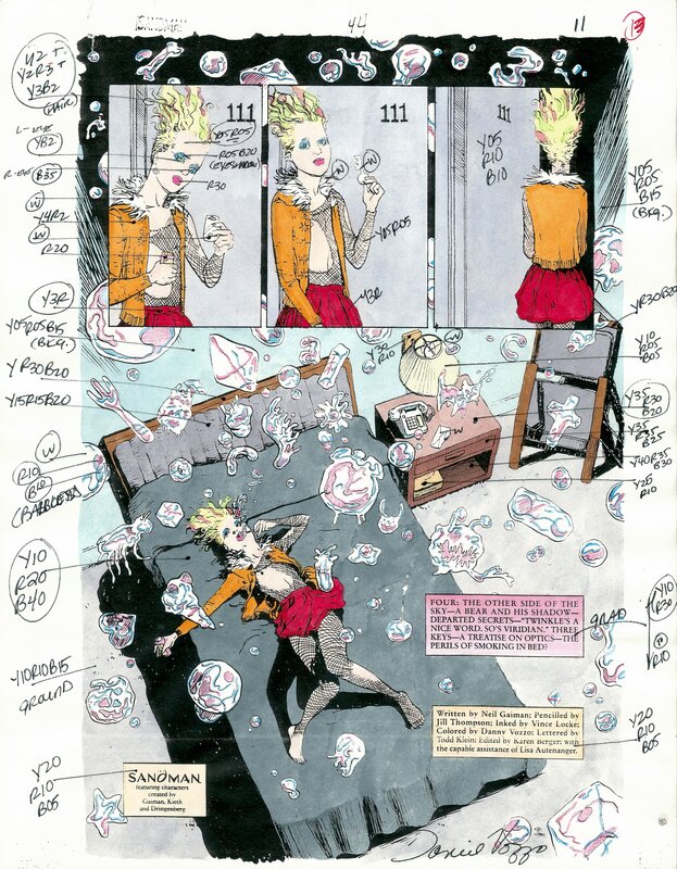 Jill Thompson, Vince Locke, Daniel Vozzo, Neil Gaiman, Sandman (1989) vol.2 #44 pg.11 - Mise en couleur