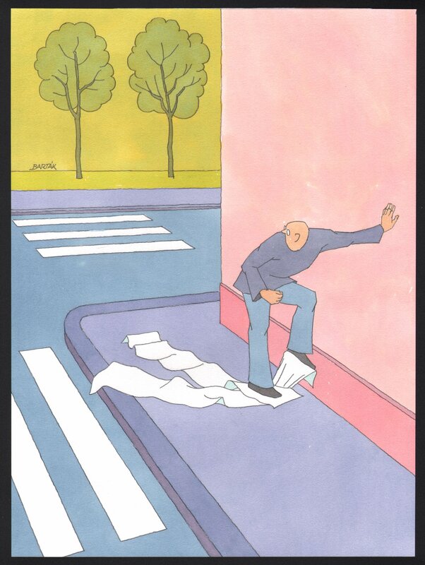 Crosswalk by Miroslav Bartak - Original Illustration