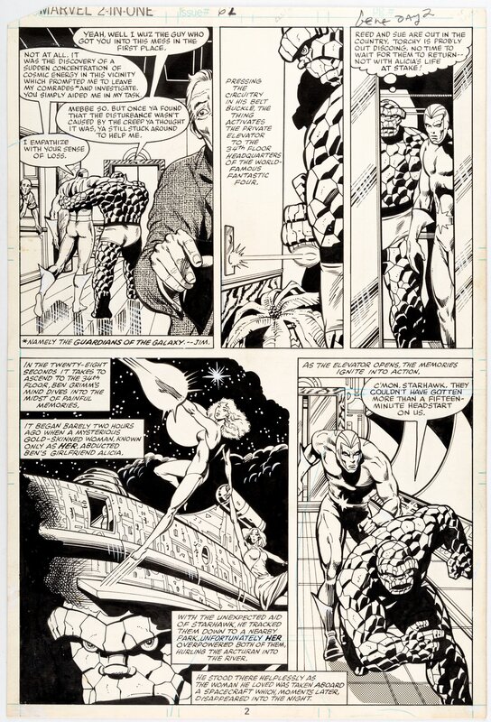 Marvel Two-In-One #62 Gardiens de la Galaxie par Jerry Bingham, Gene Day - Planche originale