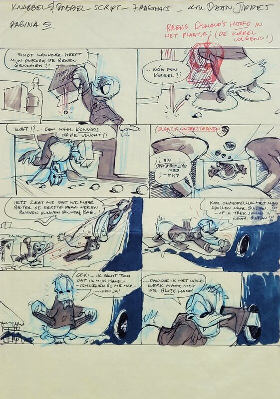 Donald Duck comic par Daan Jippes - Planche originale