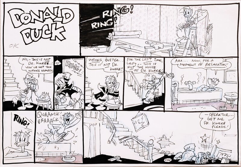 Donald Duck comic par Daan Jippes - Planche originale