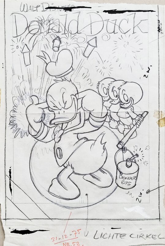 Daan Jippes, Donald Duck Fireworks - Original Illustration