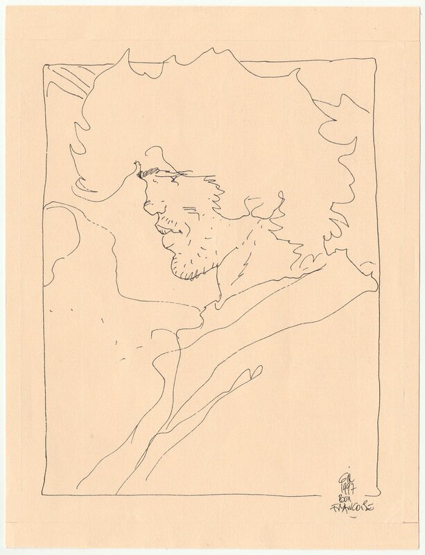 Jean Giraud, Blueberry - Dessin rotring - Sketch
