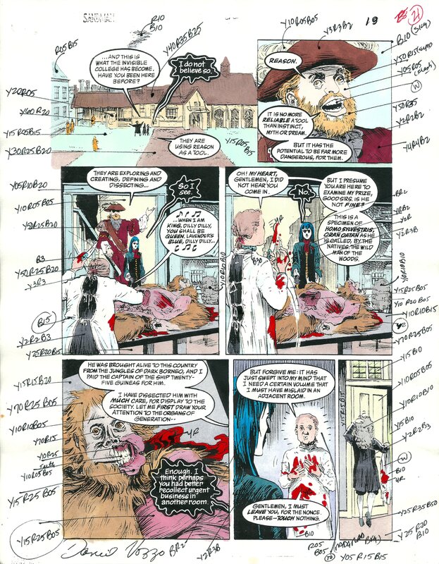Jill Thompson, Vince Locke, Daniel Vozzo, Neil Gaiman, Sandman (1989) vol.2 #44 pg.19 - Mise en couleur