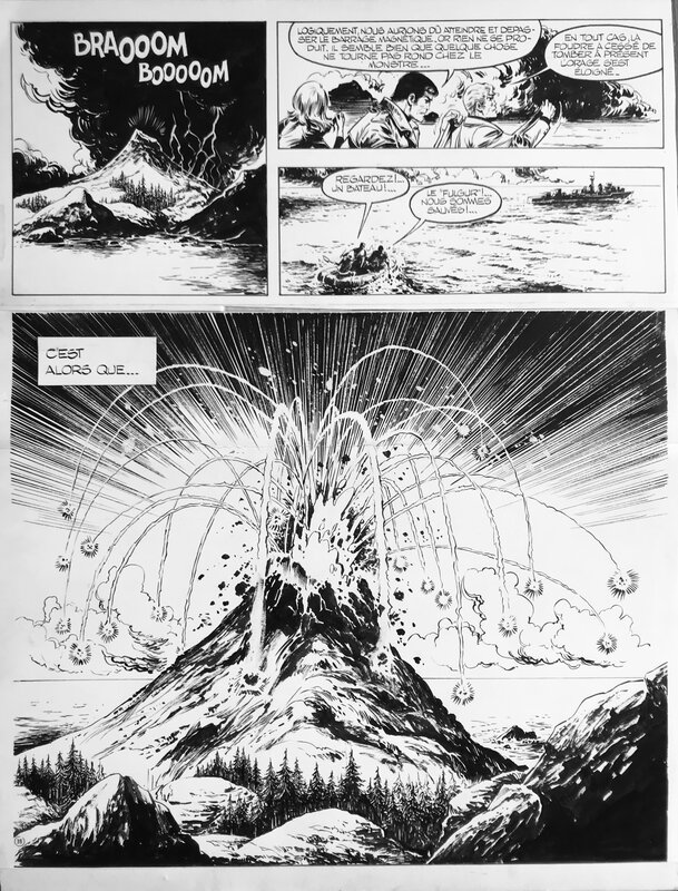 William Vance, Henri Vernes, 1969 - Bob Morane #9: L'Archipel de la Terreur - Pg.39 - Planche originale