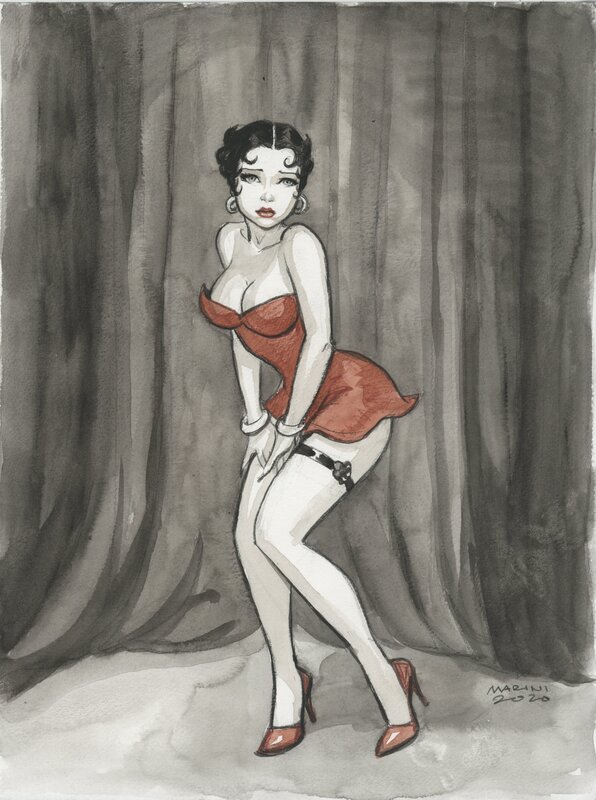 Marini, Noir Burlesque, Betty Boop - Illustration originale