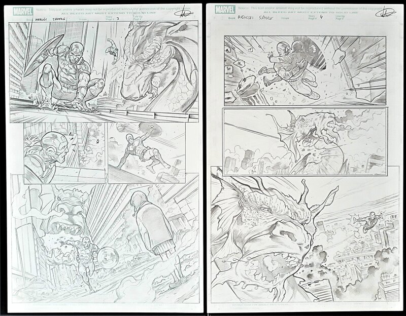 Manuel Garcia, The Avengers vs Fin Fang Foom - Planche originale