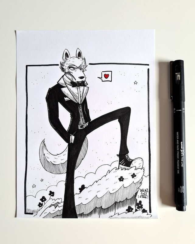 oTTami, Dessin original de l'Inktober 2021 : Legoshi de Beastars ! - Illustration originale