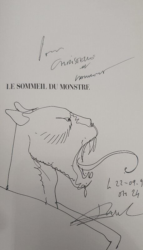 Dessin de Enki Bilal Le Sommeil Du Monstre 1998 - Dédicace